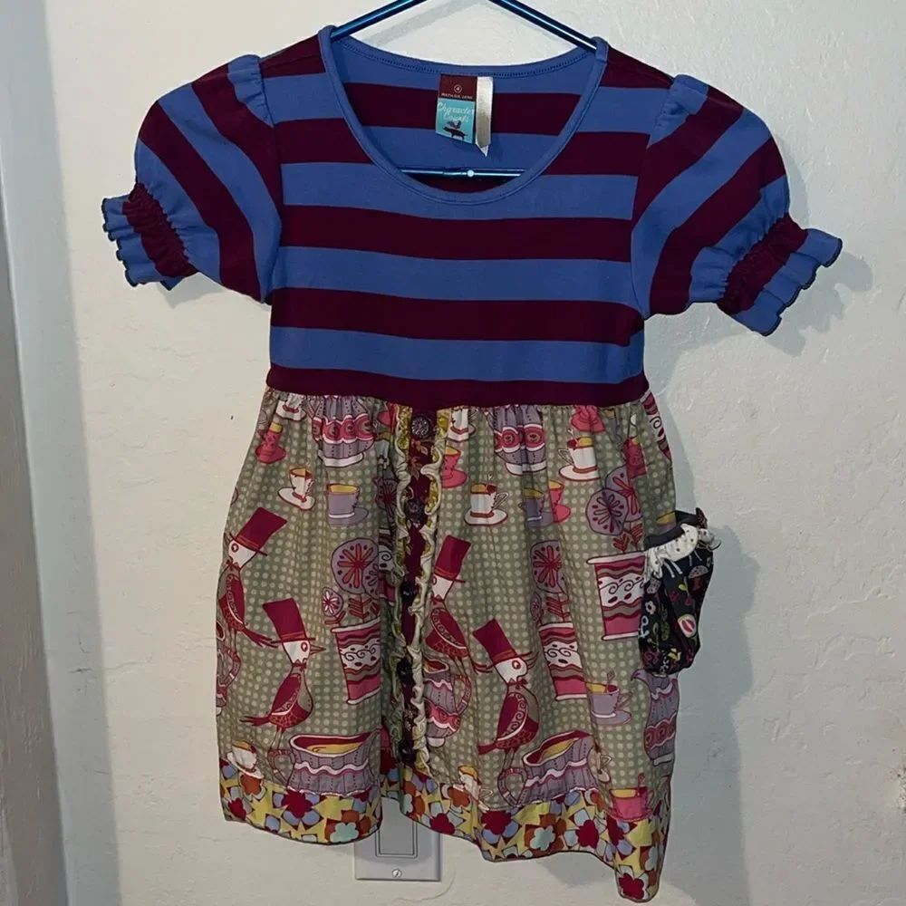 Matilda Jane Character Counts Multi Color Print Design Dress